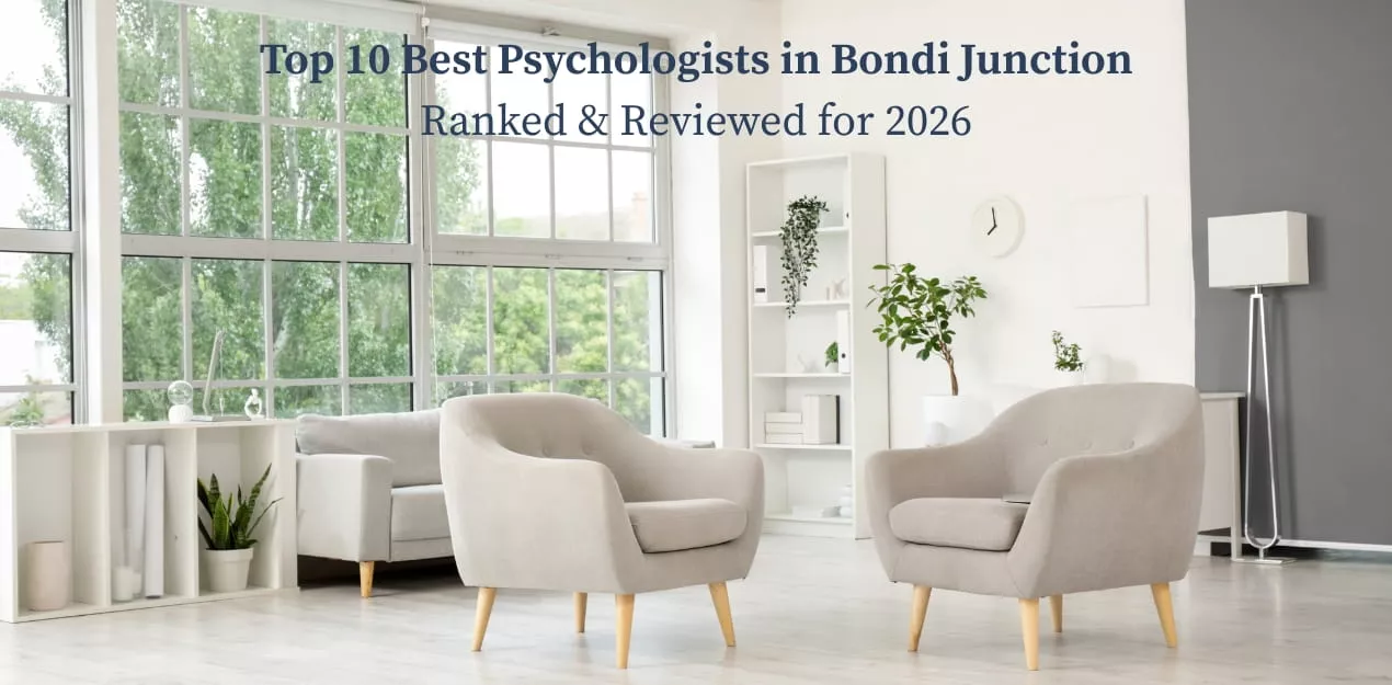 top-10-best-psychologists-in-bondi-junction-ranked-reviewed-for-2026 Modern psychologist consulting room in Bondi Junction with natural light and neutral tones